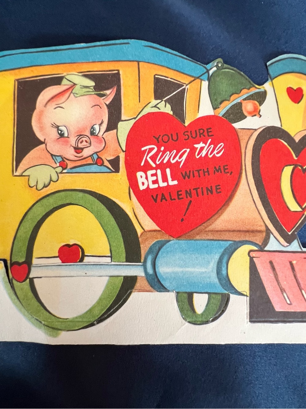 Vintage Valentines Card 1950’s Vintage Valentine Pig Design